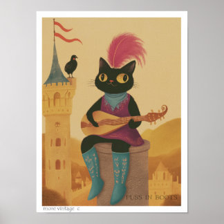 Poster ILUSTRAÇÃO FOFa 'GATO DE BOTAS'