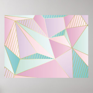 Poster (ilustração) fundo da linha dourada, abstrato arti