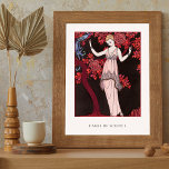 Poster Ilustração Gazette du Bon Ton George Barbier<br><div class="desc">Poster com a ilustração da moda,  L'abre de Science (1914),  de George Barbier (1882-1932). Uma imagem digitalmente melhorada da Gazette du Bon Ton. Uma mulher num vestido cor-de-rosa pálido,  vestido por uma árvore com um pássaro azul num membro.</div>
