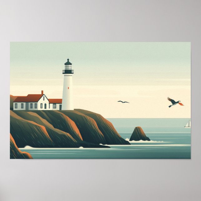 Poster Ilustração Gráfica do Costeiro do Farol (Frente)