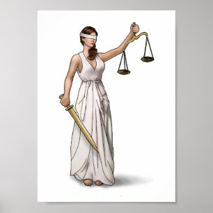 Póster Ilustração Lady Justice