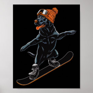 Poster Ilustração legal De Snowboard Para Homens Mulheres