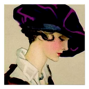 Póster Ilustração Marcello Dudovich "Garota De Chapéu 