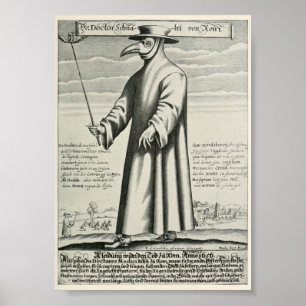 Poster Ilustração Médica de Praga Bubônica Vintage