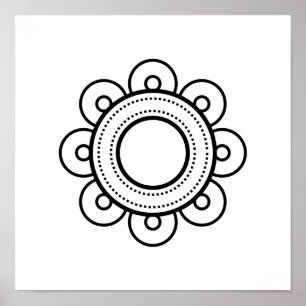 Poster Ilustração Minimalista da Arte Folclórica Escandin