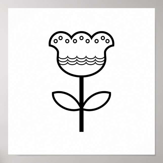 Poster Ilustração Minimalista da Arte Folclórica Escandin (Frente)