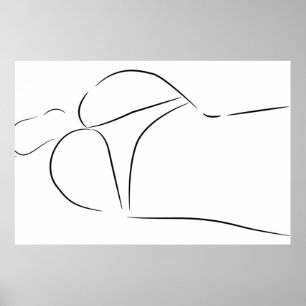 Poster Ilustração Moderna de Corpo de Mulher de Arte de