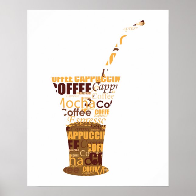 Poster Ilustração moderna do café (Frente)