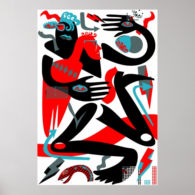 Poster Ilustração moderna do pessoas (Frente)