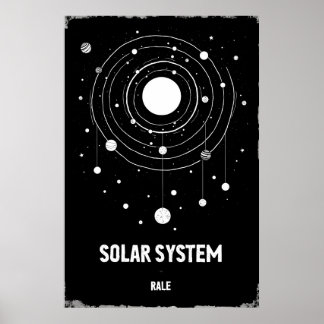 Poster Ilustração Monocromática Abstrata do Solar