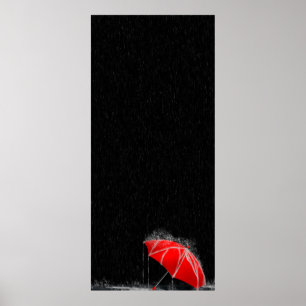 Poster Ilustração O Guarda-chuvas Vermelho Perdido em C