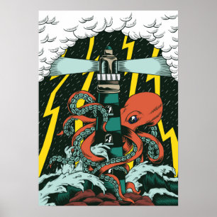Poster Ilustração Octopus