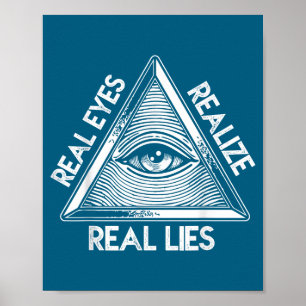 Poster Ilustração Olho que Vê Realiza Mentiras Reais