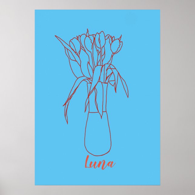 Poster Ilustração Original Da Linha Tulip Moderna Para El (Frente)