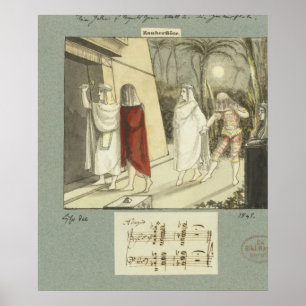 Poster Ilustração para a flauta mágica de Mozart "", 1