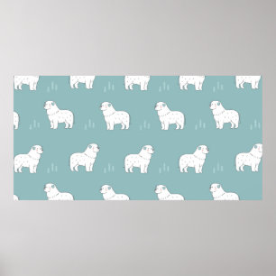 Poster ilustração perfeita do cão Pirenéus do Excelente v