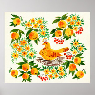 Poster ilustração pintada manualmente: Turtledove