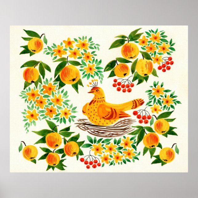 Poster ilustração pintada manualmente: Turtledove (Frente)