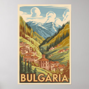 Poster Ilustração Pintura Viagem Bulgária Vintage