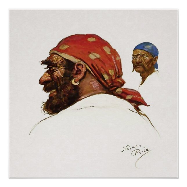 Póster Ilustração "Pirata" por Norman Price (Frente)
