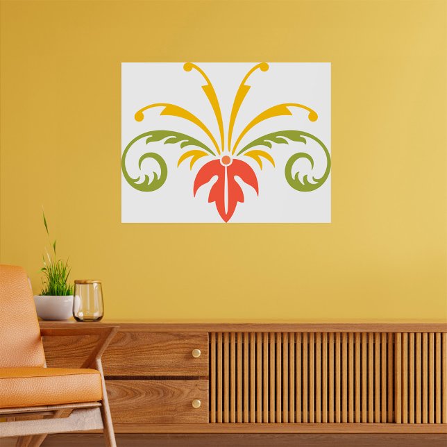 Poster Ilustração Planta Amarelo Laranja Verde (Criador carregado)