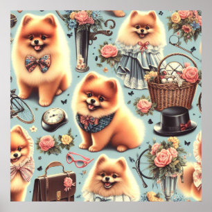 Poster Ilustração Pomeraniana Bonita