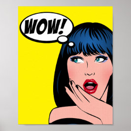 Poster Ilustração Pop Art no estilo de Roy Lichtenstein