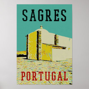 Poster Ilustração promonográfica Sagres Algarve Portugal