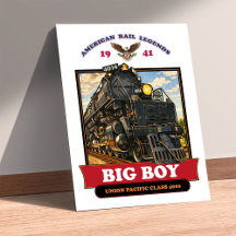 Ilustração Retro da Locomotiva a Vapor Big Boy 401