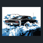 Poster Ilustração Retro em Pop Art da Parte Traseira de u<br><div class="desc">Impressão de Ilustração Pop Art da Parte Posterior de Muscle Car Preta Retro</div>