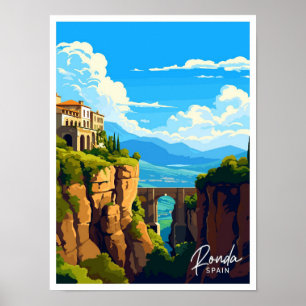 Poster Ilustração Ronda Espanha Art Viagem Vintage