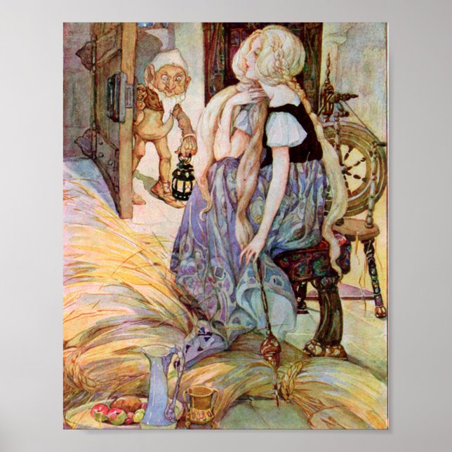 Póster Ilustração Rumpelstiltskin Vintage (Frente)