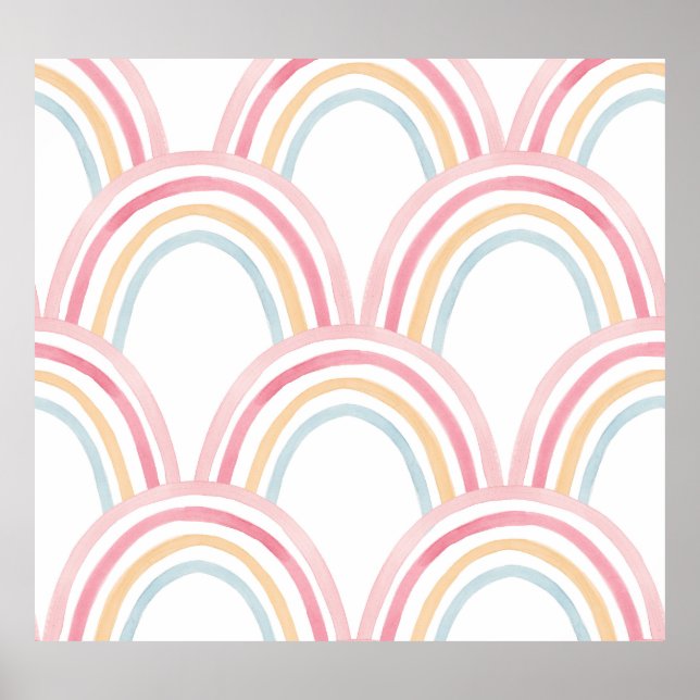 Poster Ilustração Sem Costura Colorida Rainbow (Frente)