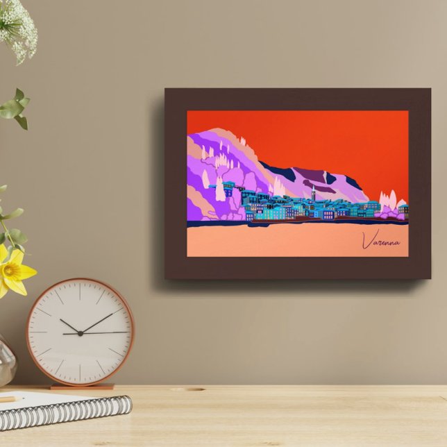 Poster Ilustração Sunset Varenna Lake Como Itália (Criador carregado)