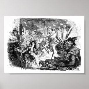 Poster Ilustração Surrealista do Livro Vintage