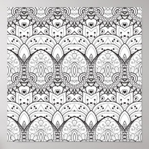 Poster Ilustração tribal inspirada 2