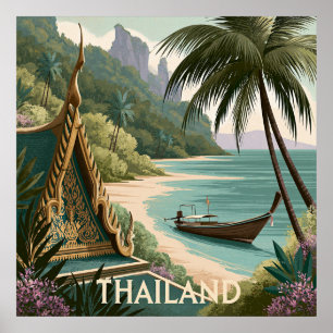Poster Ilustração Tropical da Tailândia