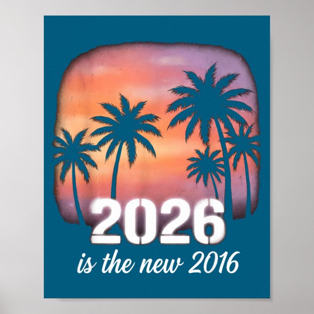 Poster Ilustração Tropical Retro 2026 Nova 2016 (Frente)
