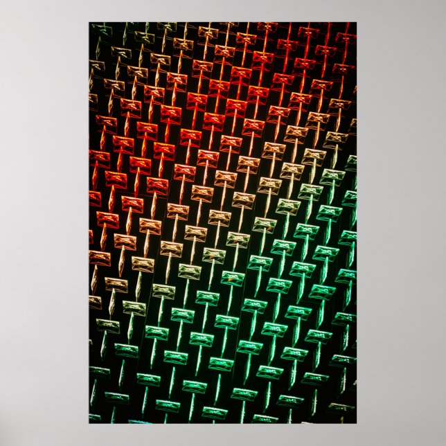 Poster Ilustração vermelha, amarela e verde (Frente)