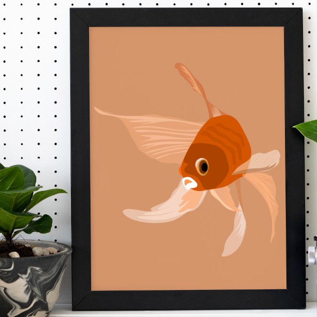 Poster Ilustração vetorial minimalista simples de peixe d (Criador carregado)