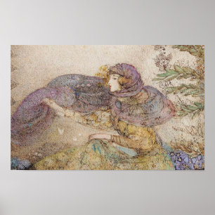 Poster Ilustração Vintage Annie French "Lilac Veil"