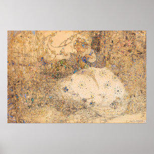 Poster Ilustração Vintage Annie French Picking Flowers