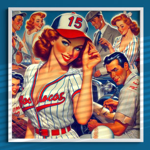 Poster Ilustração Vintage Baseball