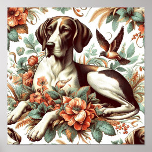 Poster Ilustração Vintage Braque Français