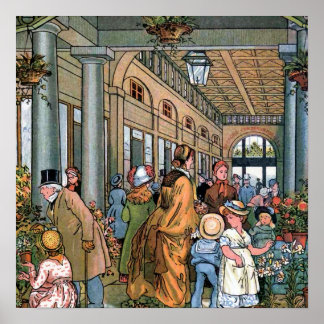 Póster Ilustração Vintage "Covent Garden, Londres"