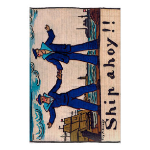 Póster ilustração vintage de 2 marinheiros