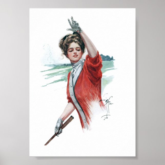 Poster Ilustração Vintage de uma Mulher (Frente)