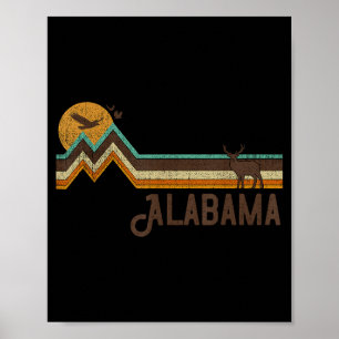 Poster Ilustração Vintage do Alabama Homens Mulheres Anos