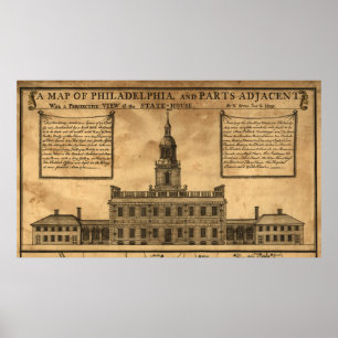 Póster Ilustração Vintage do Hall da Independência