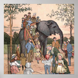 Póster Ilustração Vintage do "Zoo"